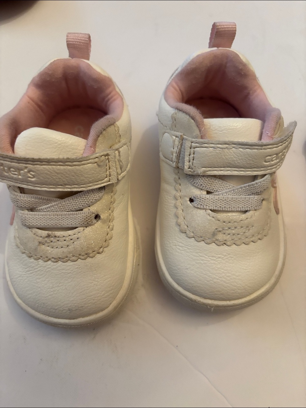 Carter's White Toddler Mary Jane Sneaker with Pink Lining